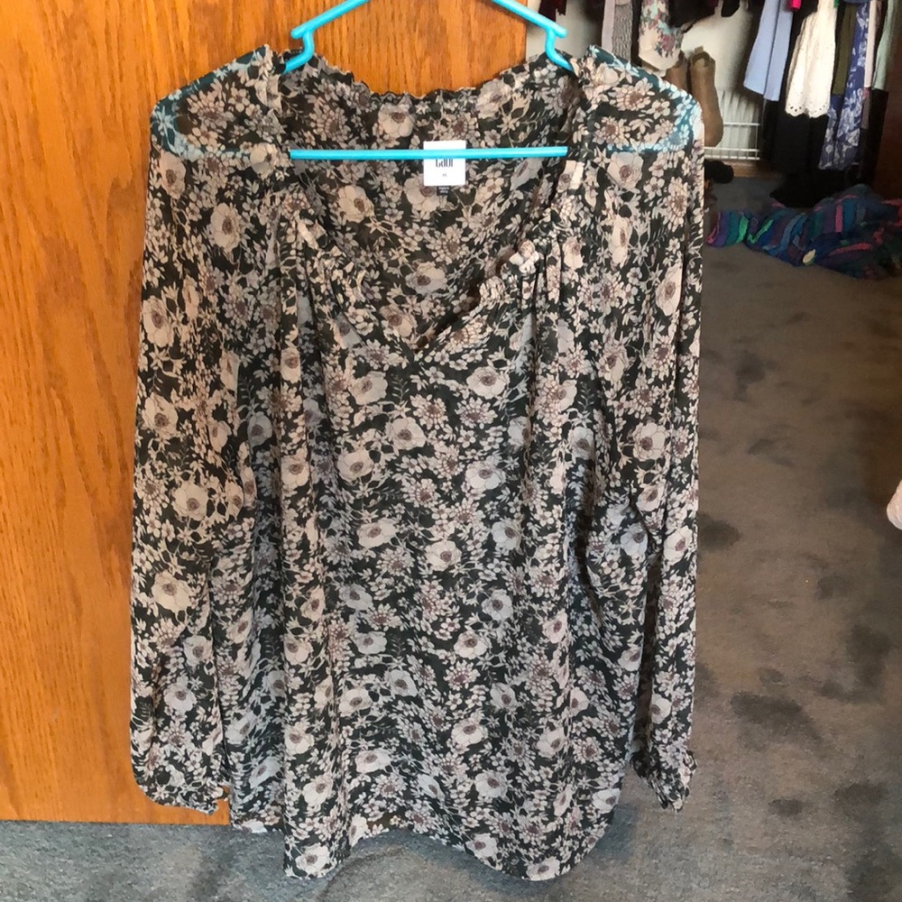 Cabi Sheer Floral Blouse
